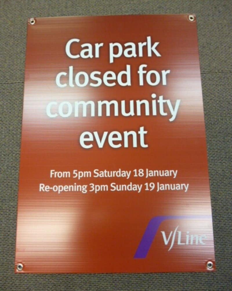 Car Park Closed Corflute Sign