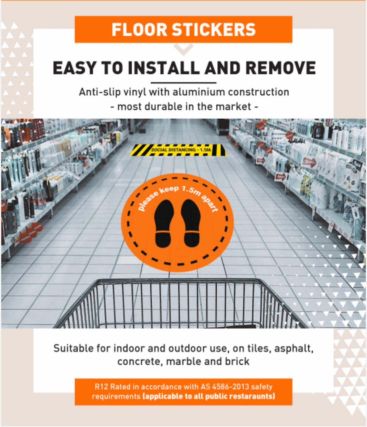 Social Distancing Floor Stickers